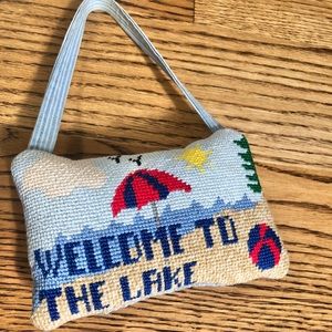 Vintage Hand Embroidered Hanging Decorative Pillow